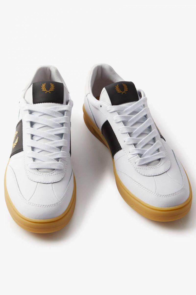 White Fred Perry B400 Men's Shoes | PH 1093GSOL